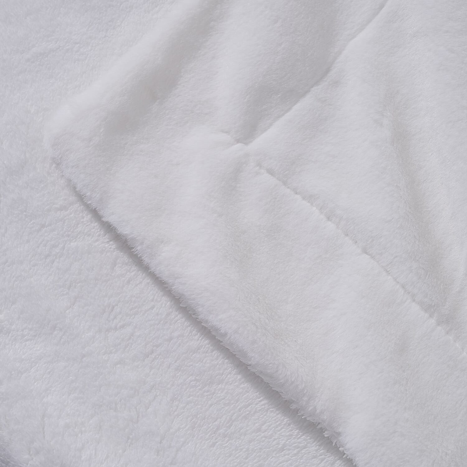 Faux Rabbit Fur Double Layer Blanket (Size-200x150cm) - White