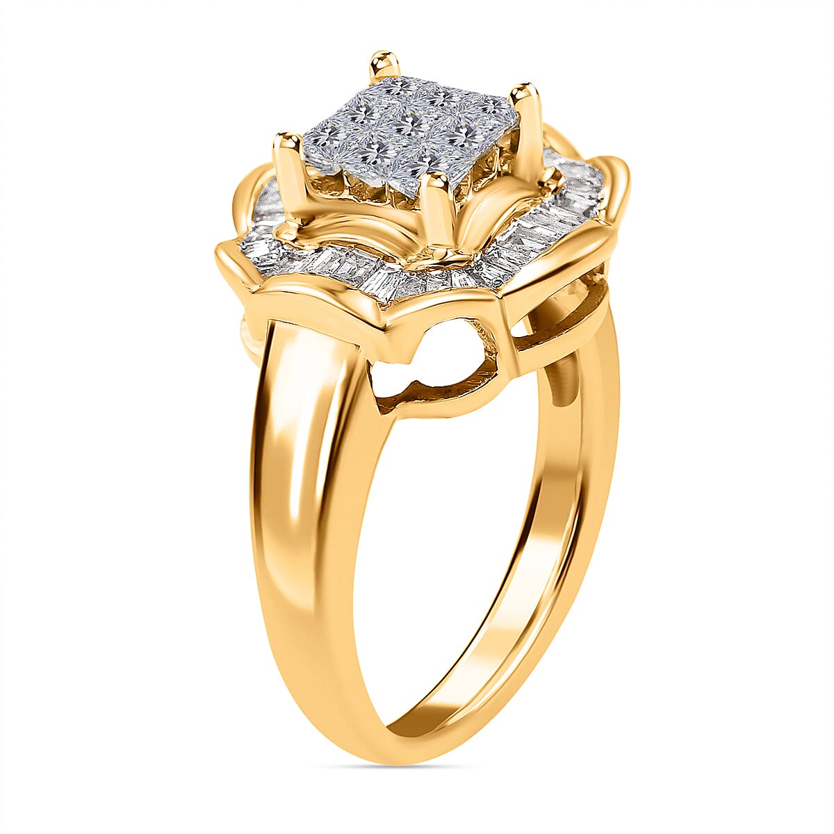 Manhattan CloseOut- 14K Yellow Gold Diamond (SI-I1-G-H) Ring 1.00 Ct, Gold Wt. 6.50 Gms.