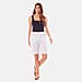 Charlotte West - Ladies Linen Longer Short Length and Two Button Fastening with Zip Fly (Size 12) - White
