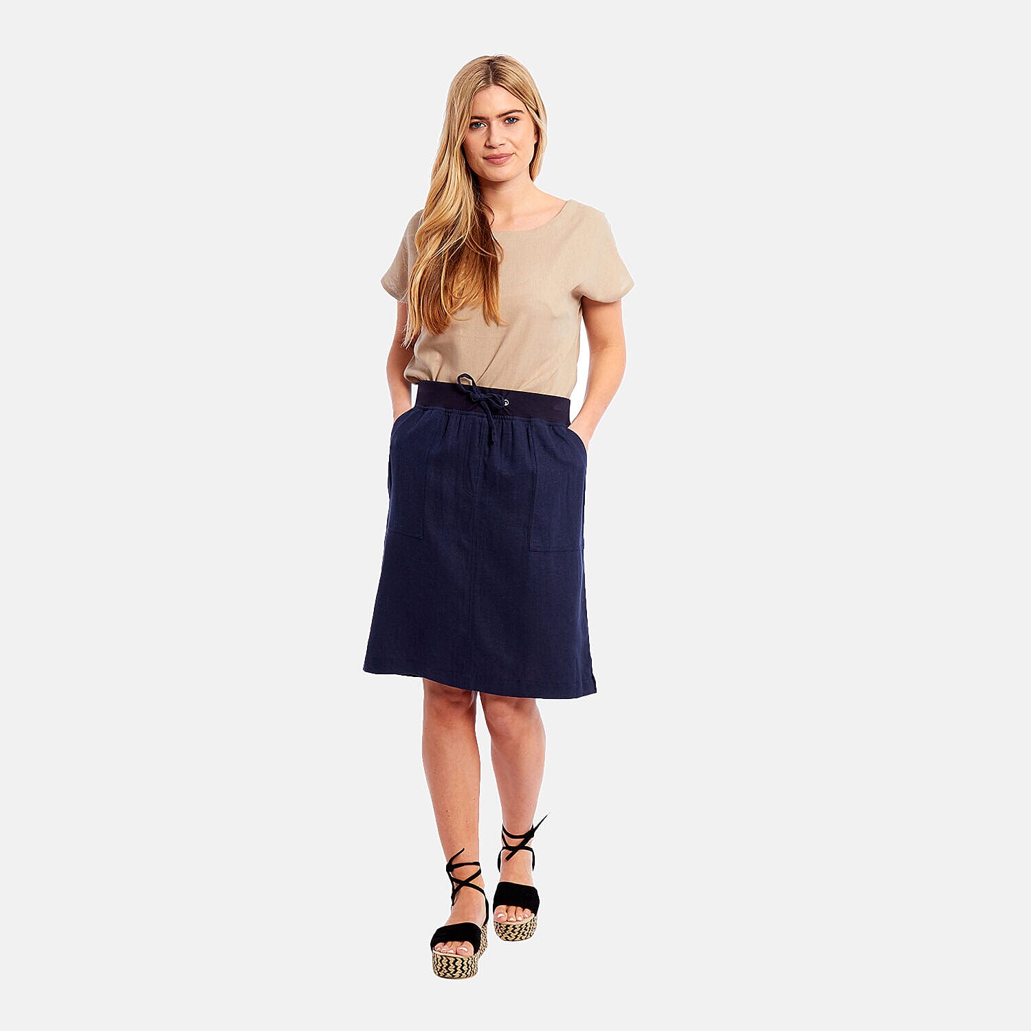 Linen skirt outlet a line