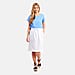 Charlotte West - Ladies Linen A-line Skirt with Rib Waistband (Size 12) - White