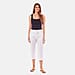 Charlotte West - Ladies Linen 3/4 Trousers with Button Fashing (Size 12) - White