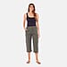 Charlotte West - Ladies Linen 3/4 Trousers with Button Fashing (Size 12) - White