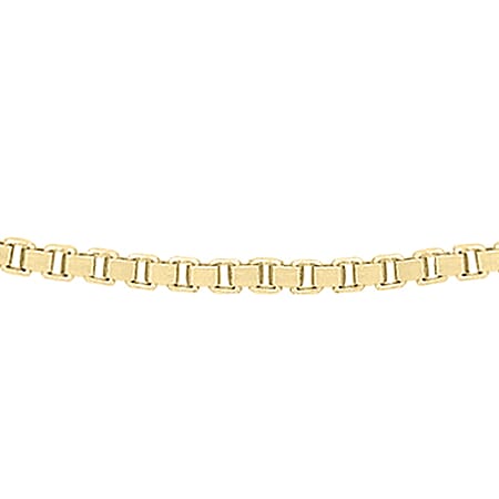 9K Yellow Gold Venetian Box Chain 18 Inch
