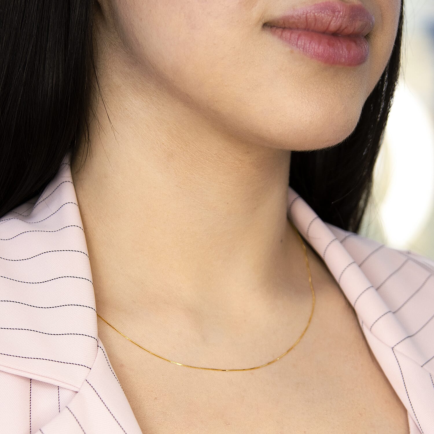 9K Yellow Gold  Chain (Size - 18),  Gold Wt. 0.87 Gms