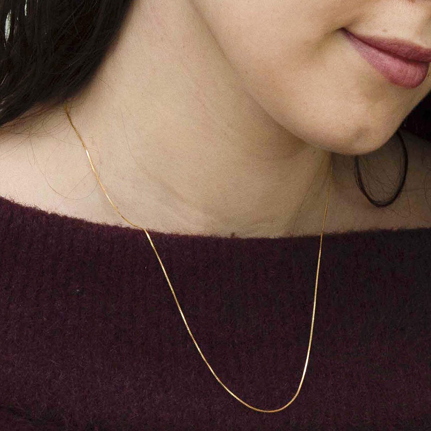 9K Yellow Gold  Chain (Size - 18),  Gold Wt. 0.87 Gms