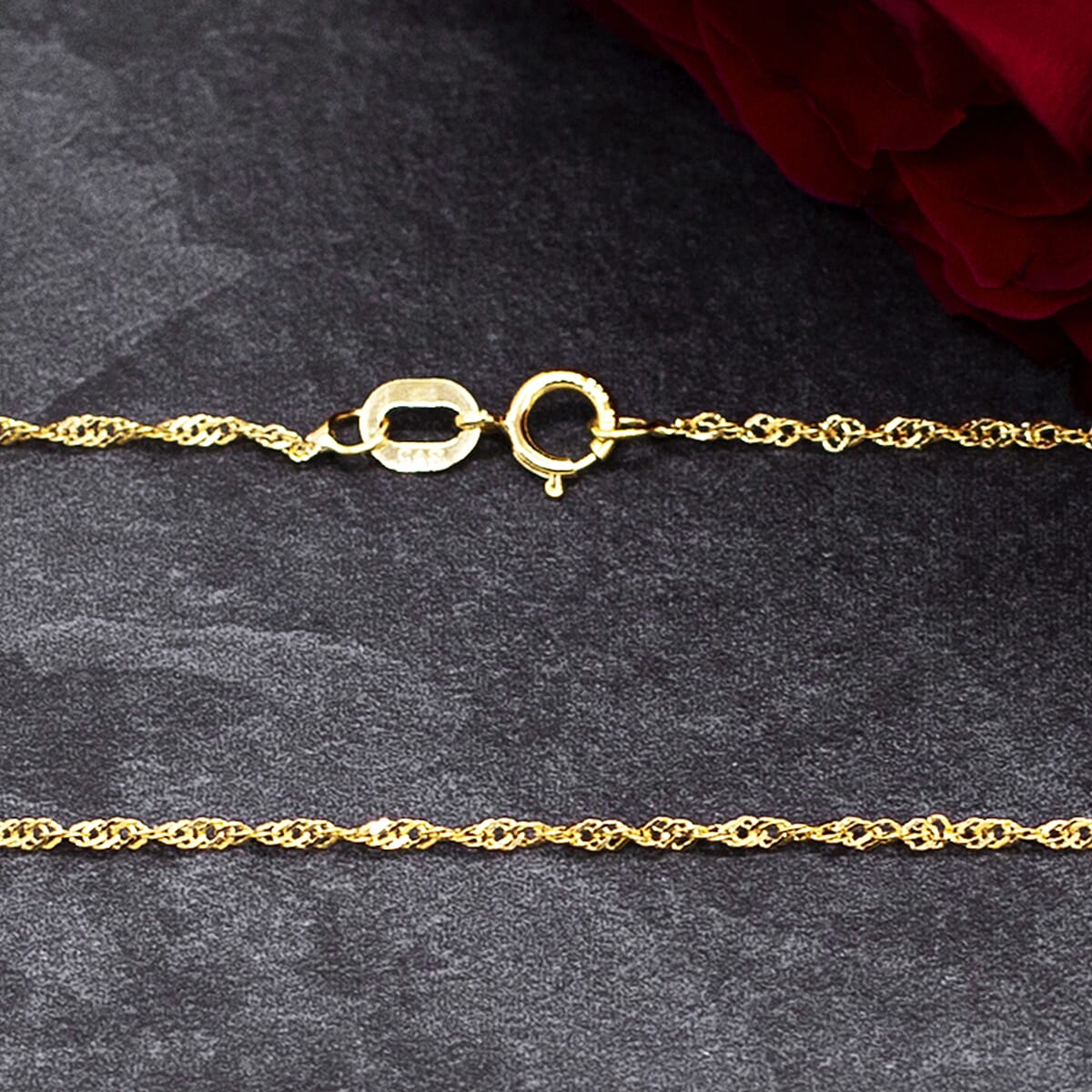 9K Yellow Gold  Chain (Size - 22),  Gold Wt. 1.1 Gms