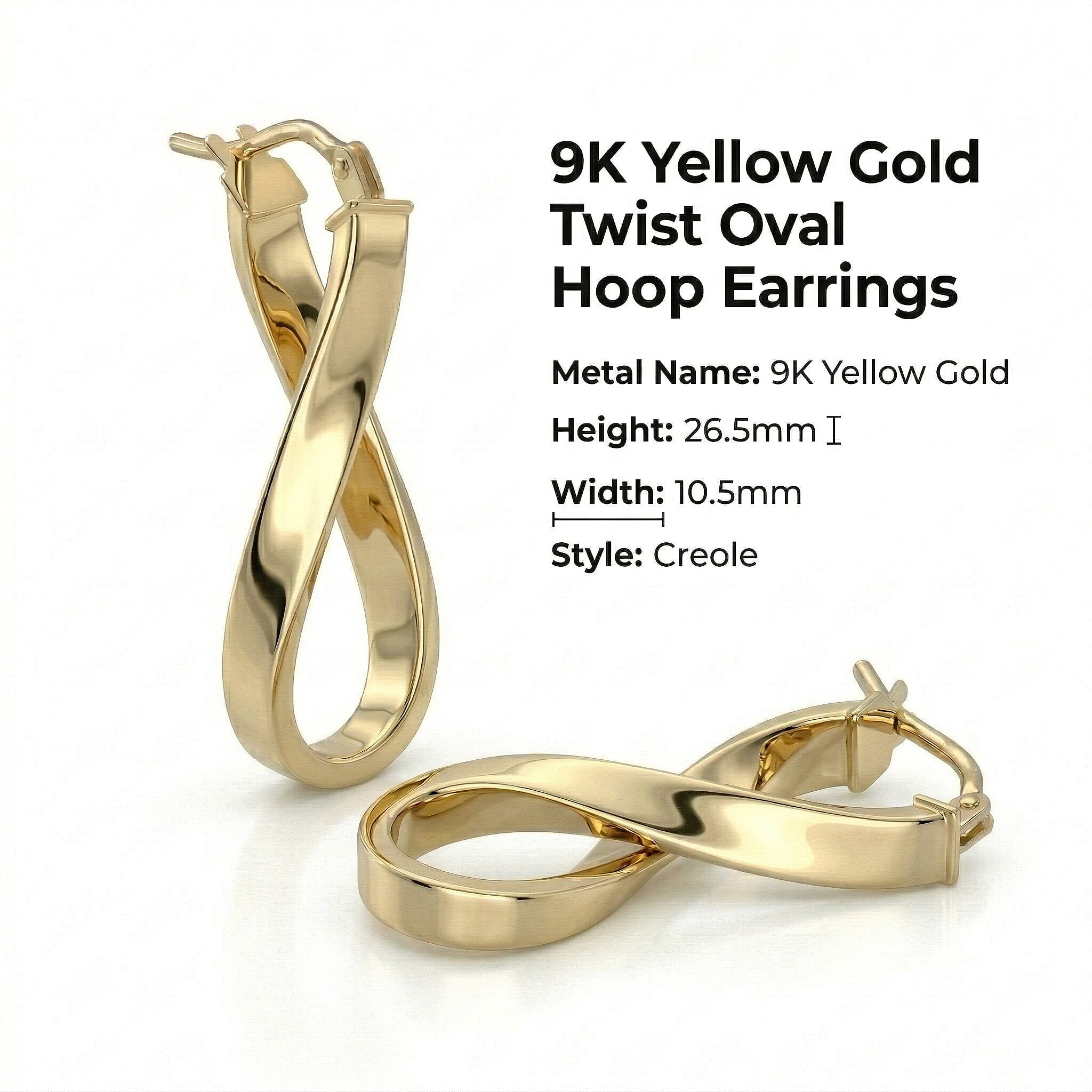 9K Yellow Gold  Earring,  Gold Wt. 1.2 Gms