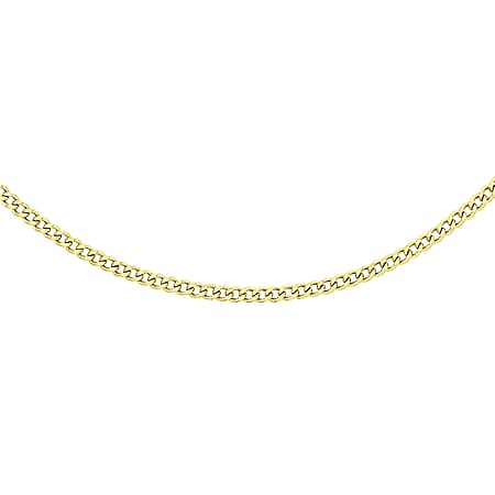9K Yellow Gold High Finish Flat Curb Chain 24 Inch 2.4 grams