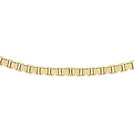 18K Yellow Gold 0.6mm Venetian Box Chain 16 Inch