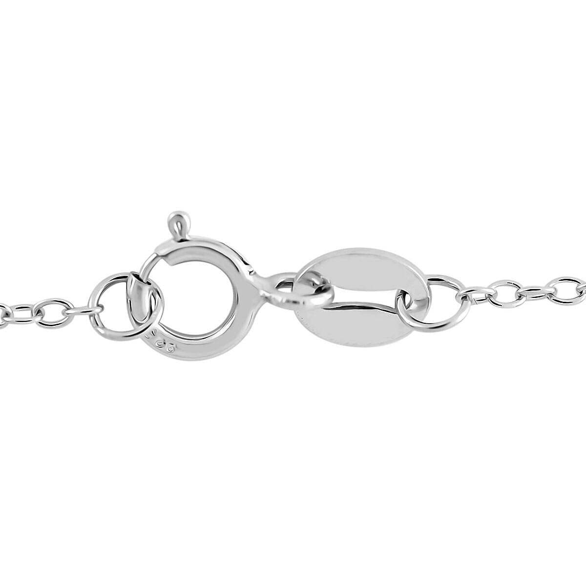 Simulated Diamond Tree of Life Pendant with Chain (Size - 18) in Rhodium Overlay Sterling Silver