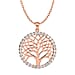 Simulated Diamond Pendant with Chain (Size -18 ) in Rose Gold Overlay Sterling Silver