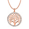 Simulated Diamond Pendant with Chain (Size -18 ) in Rose Gold Overlay Sterling Silver