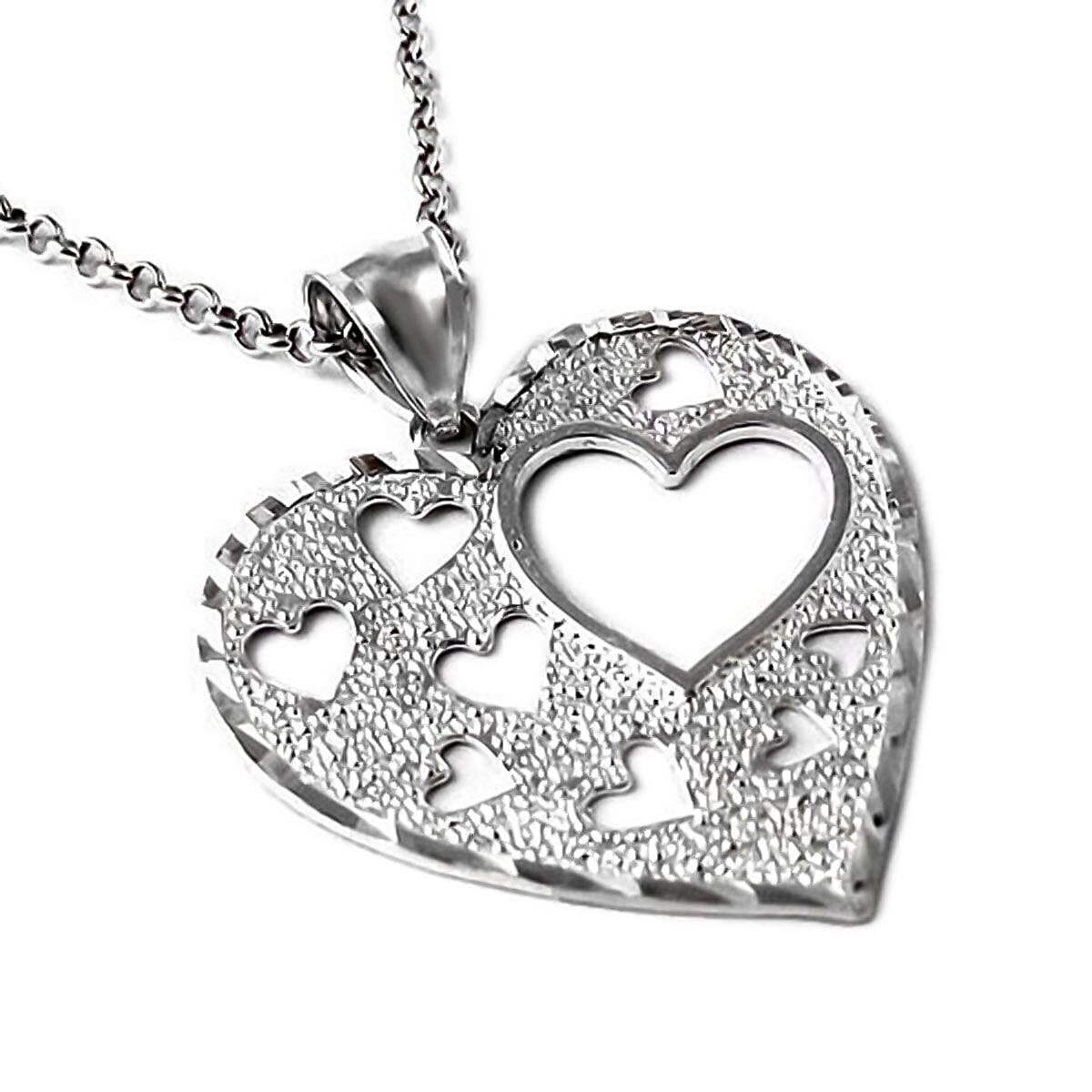 Sterling Silver Heart Pendant with Chain (Size -18 )