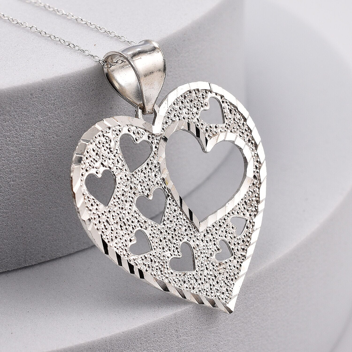 Sterling Silver Heart Pendant with Chain (Size -18 )