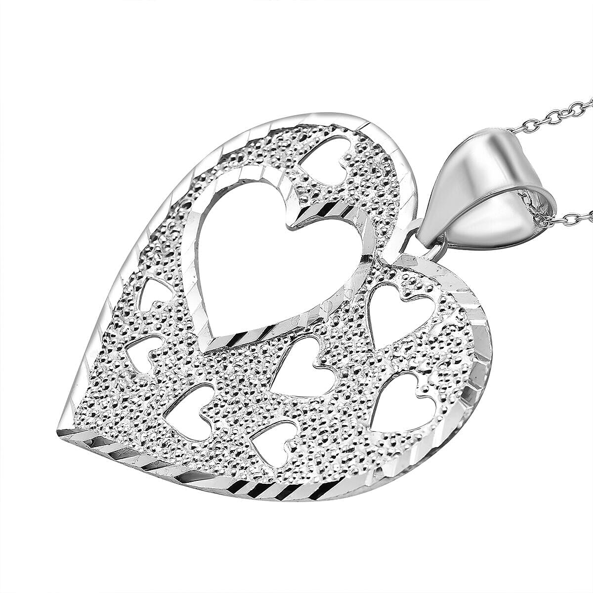 Sterling Silver Heart Pendant with Chain (Size -18 )