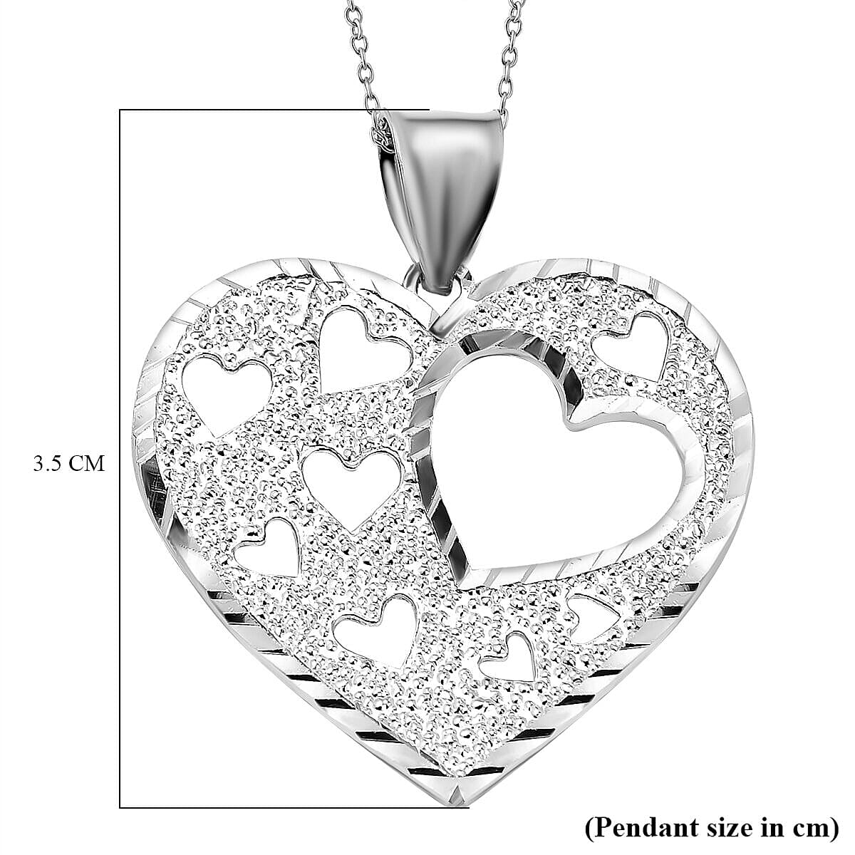 Sterling Silver Heart Pendant with Chain (Size -18 )
