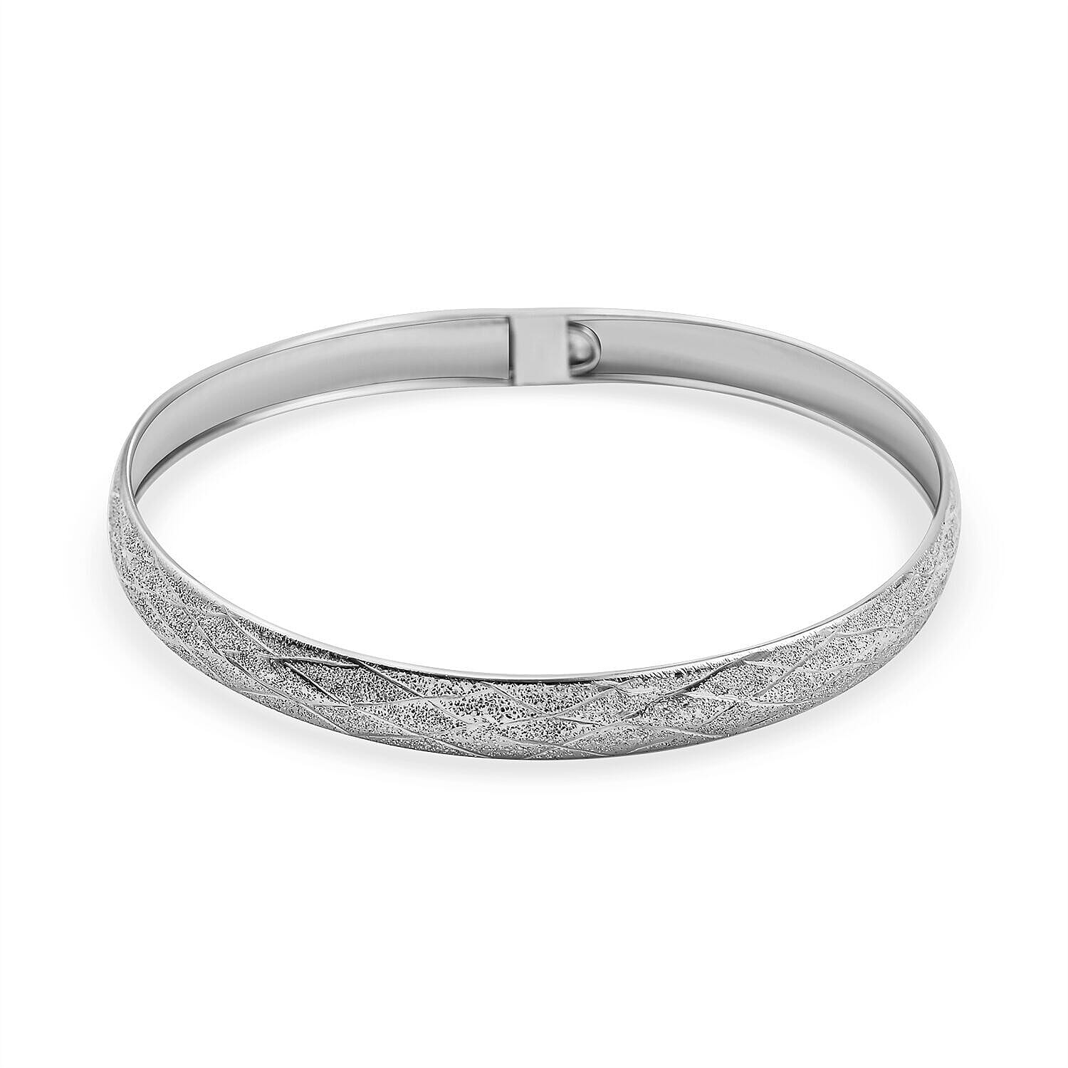 New York One Time Close Out Deal- Designer Sterling Silver Bangle with Matt Finish (Size 7.5)