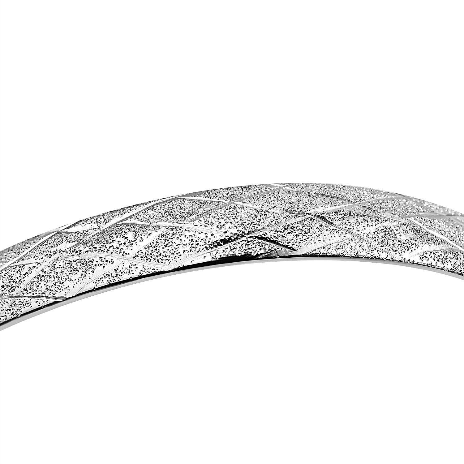 New York One Time Close Out Deal- Designer Sterling Silver Bangle with Matt Finish (Size 7.5)