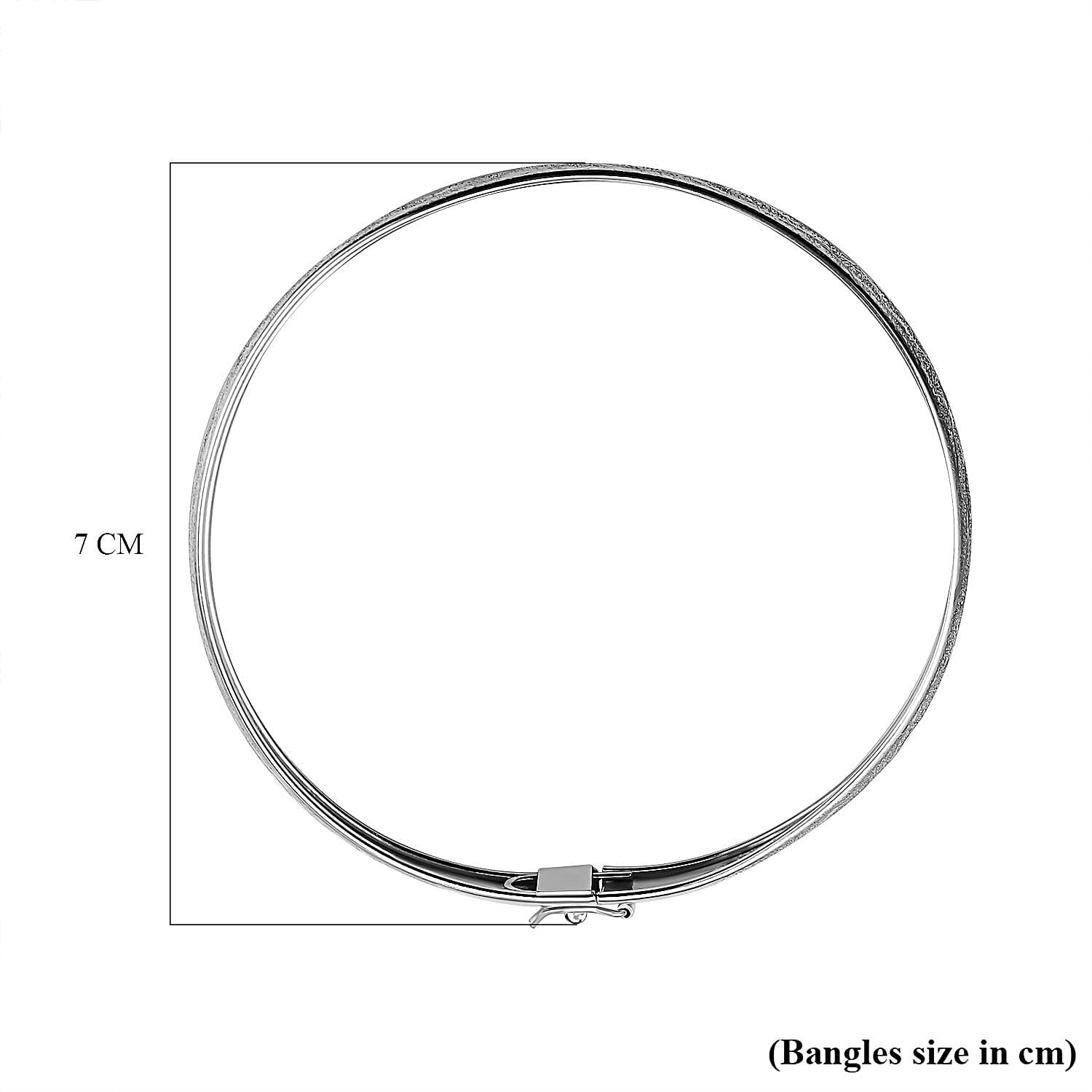 New York One Time Close Out Deal- Designer Sterling Silver Bangle with Matt Finish (Size 7.5)