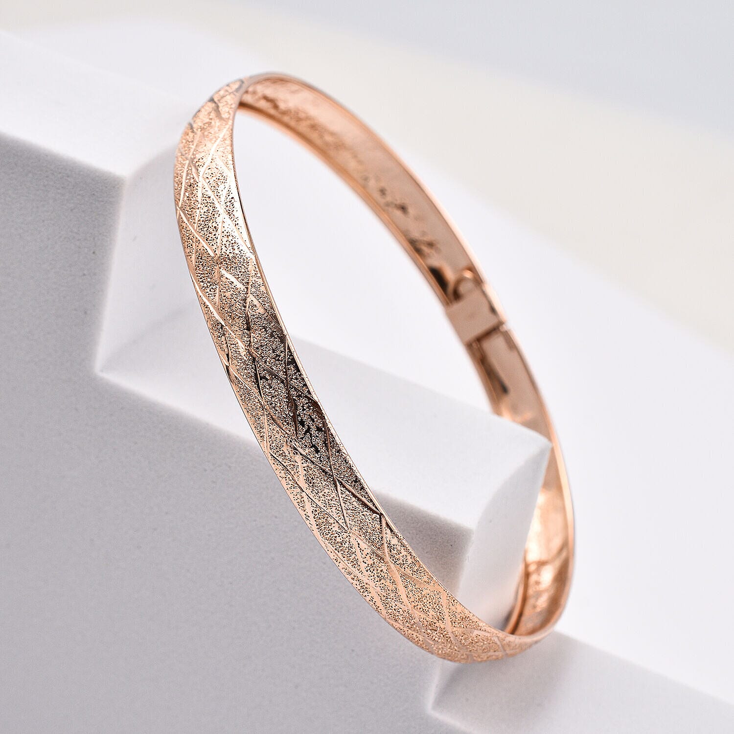 New York One Time Close Out Deal- Designer Sterling Silver Bangle with Matt Finish (Size 7.5)