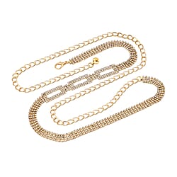 100% Crystal Glass Belt (Size 130 cm) - Black