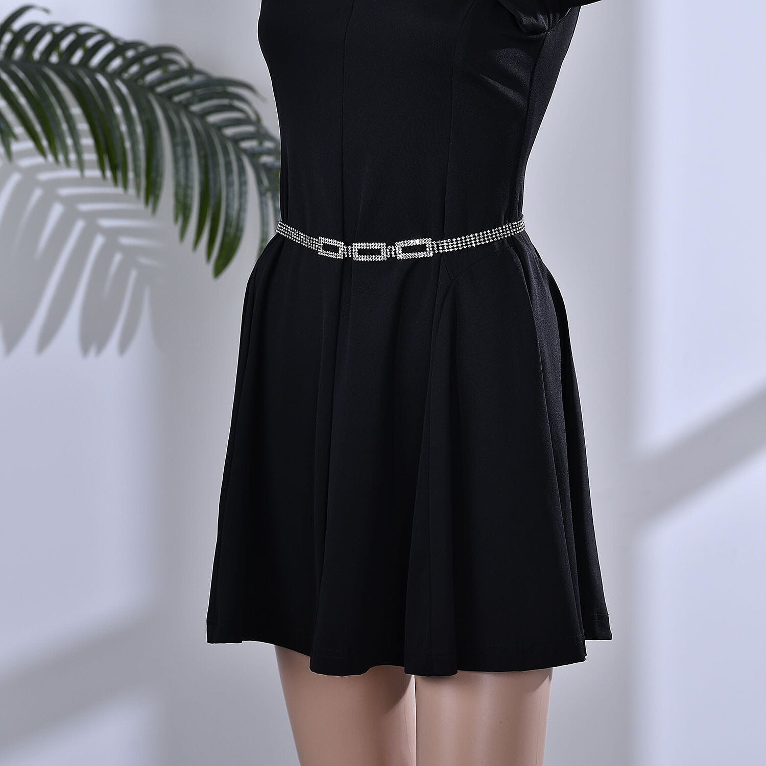 100% Crystal Glass Belt (Size 130 cm) - Black