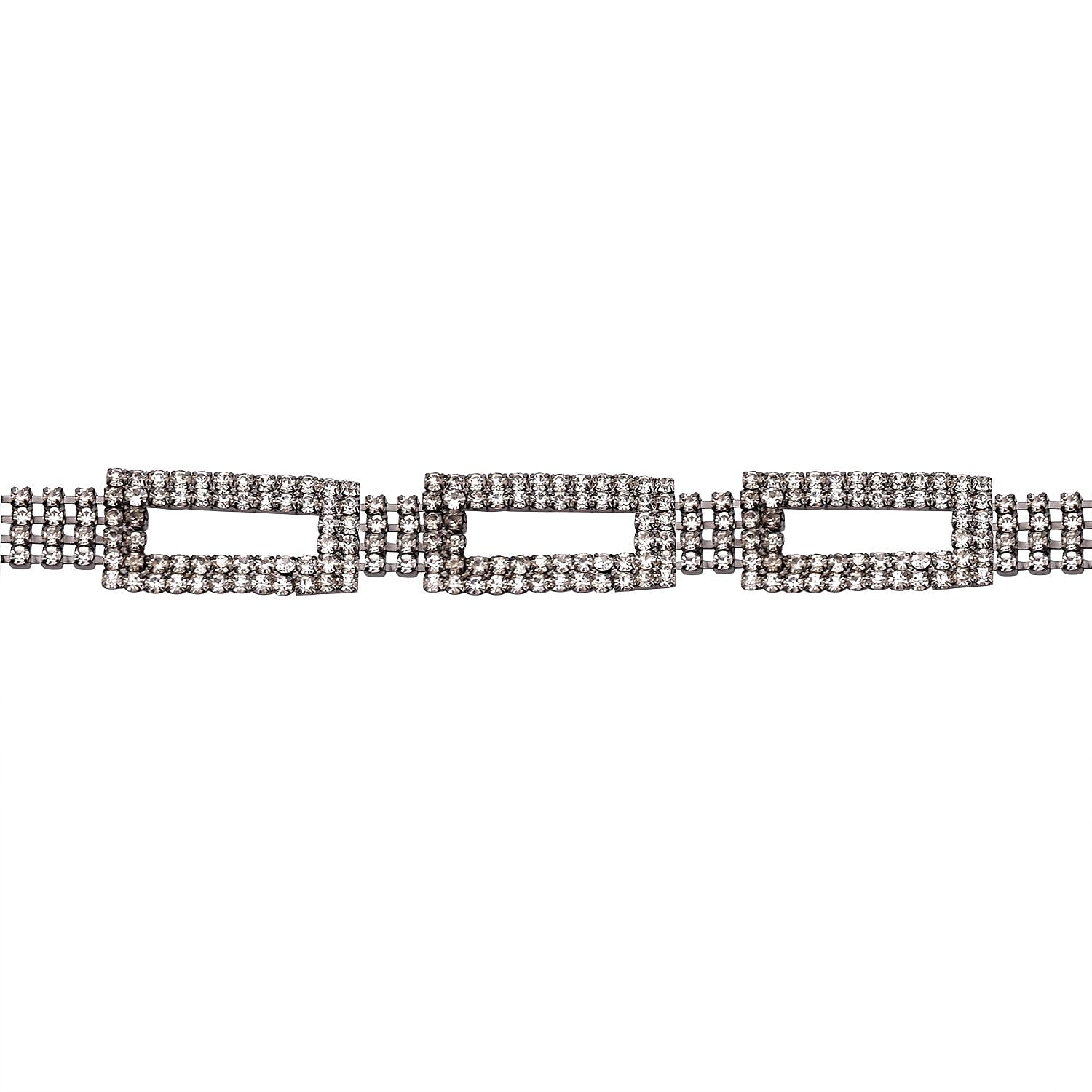 100% Crystal Glass Belt (Size 130 cm) - Black