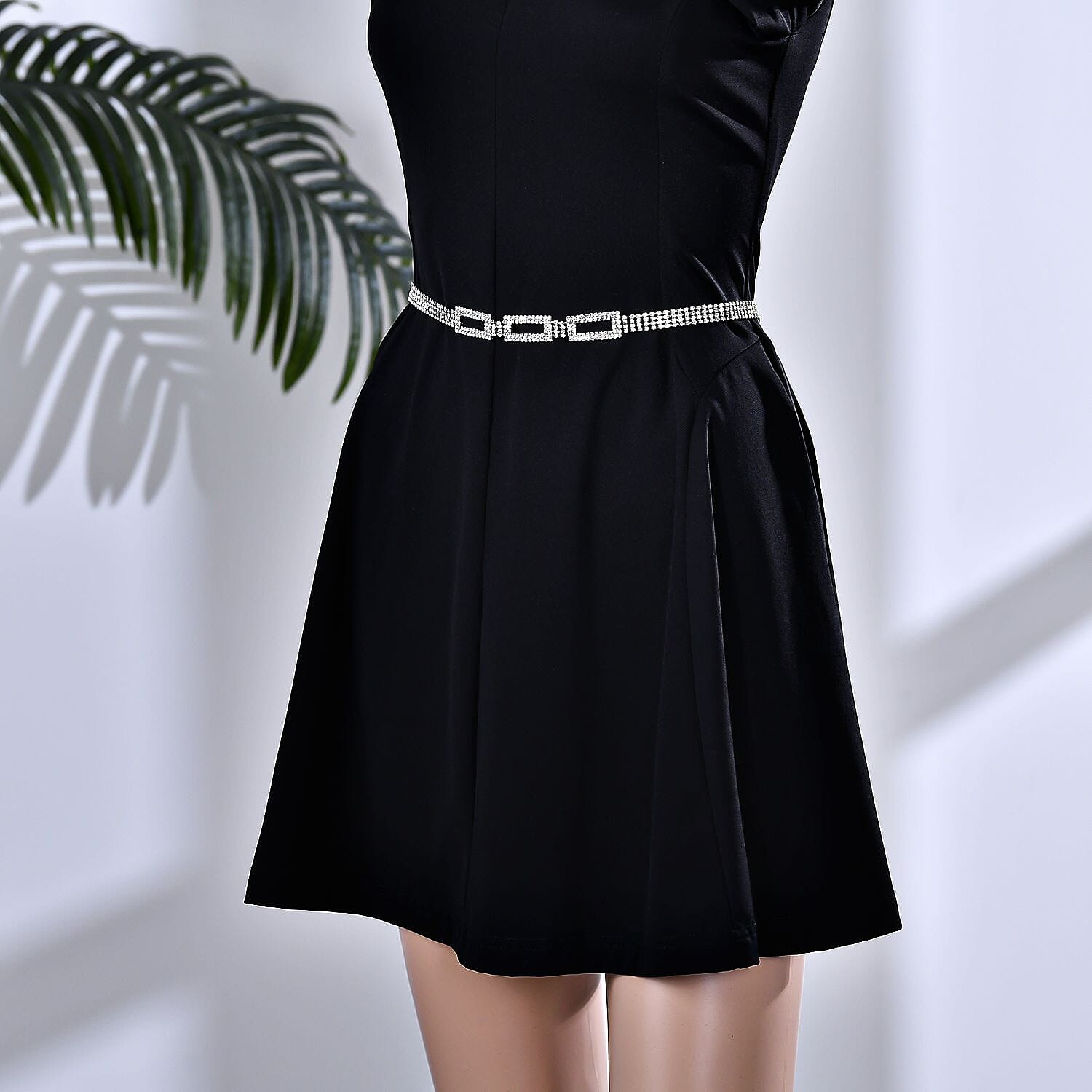 100% Crystal Glass Belt (Size 130 cm) - Silver