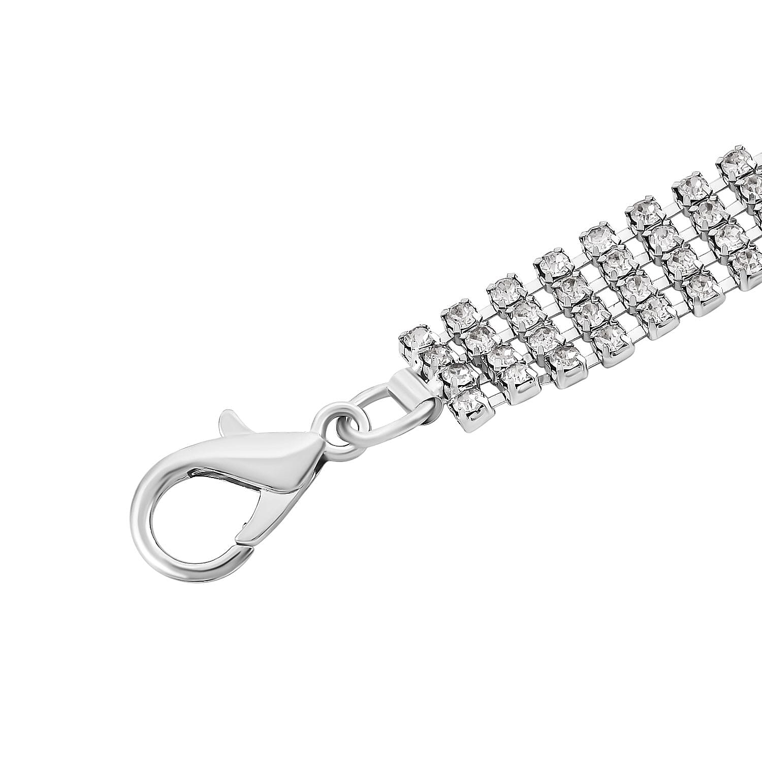 100% Crystal Glass Belt (Size 130 cm) - Silver