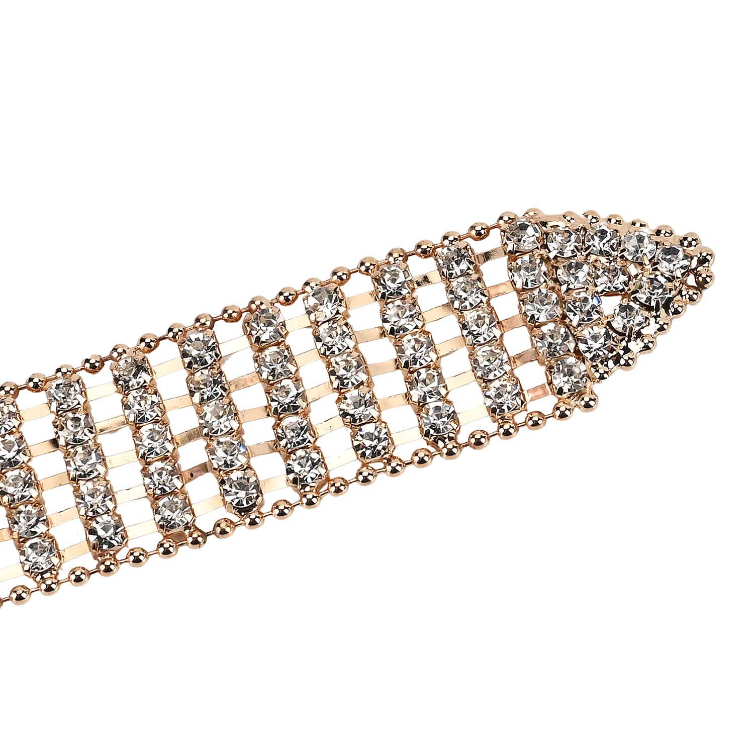 100% Crystal Glass Belt (Size 120 cm) - Gold