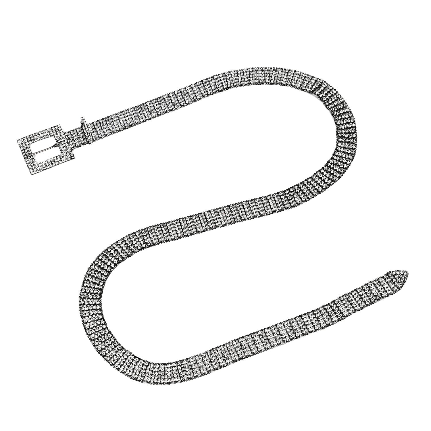 100% Crystal Glass Belt (Size 120 cm) - Black