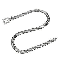 100% Crystal Glass Belt (Size 120 cm) - Gold