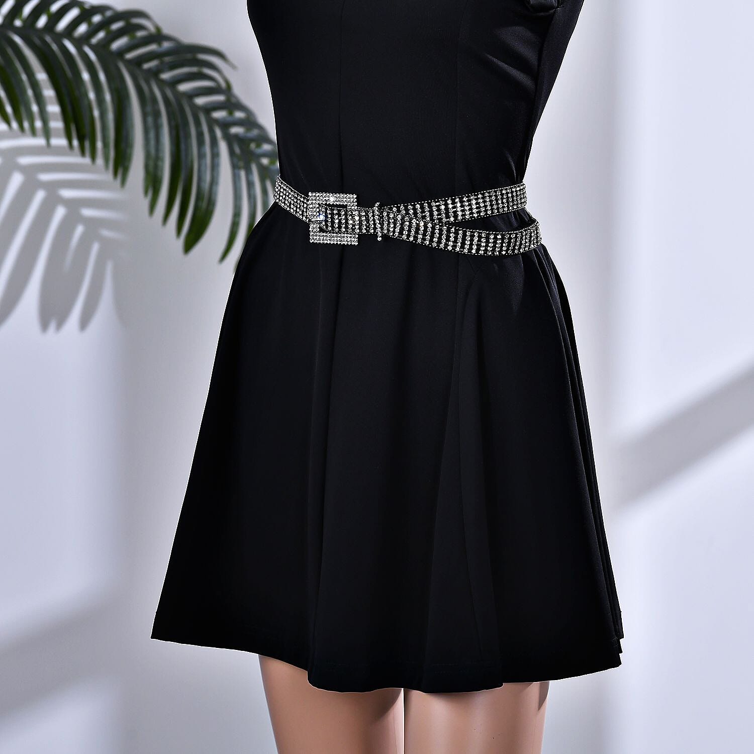 100% Crystal Glass Belt (Size 120 cm) - Black