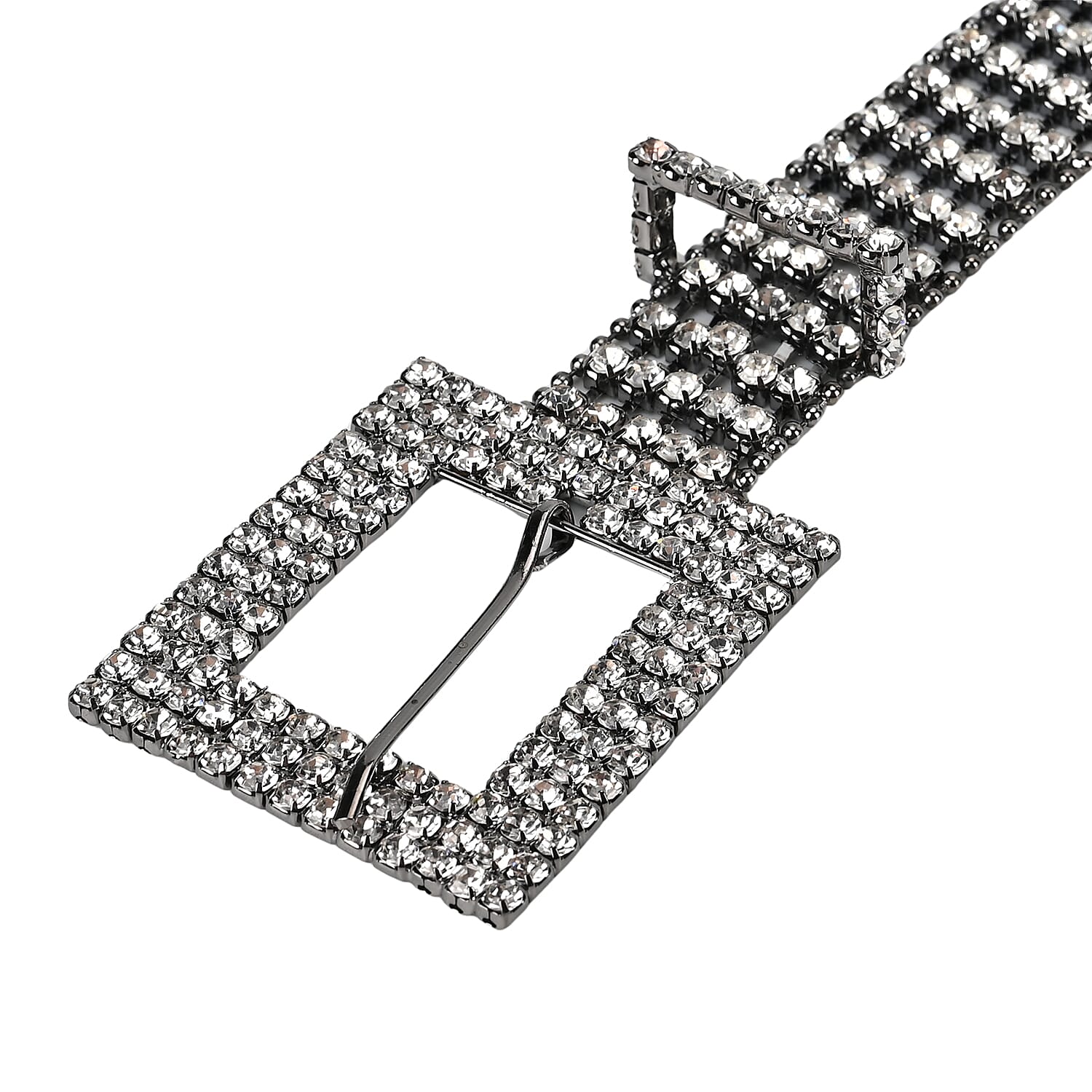 100% Crystal Glass Belt (Size 120 cm) - Black