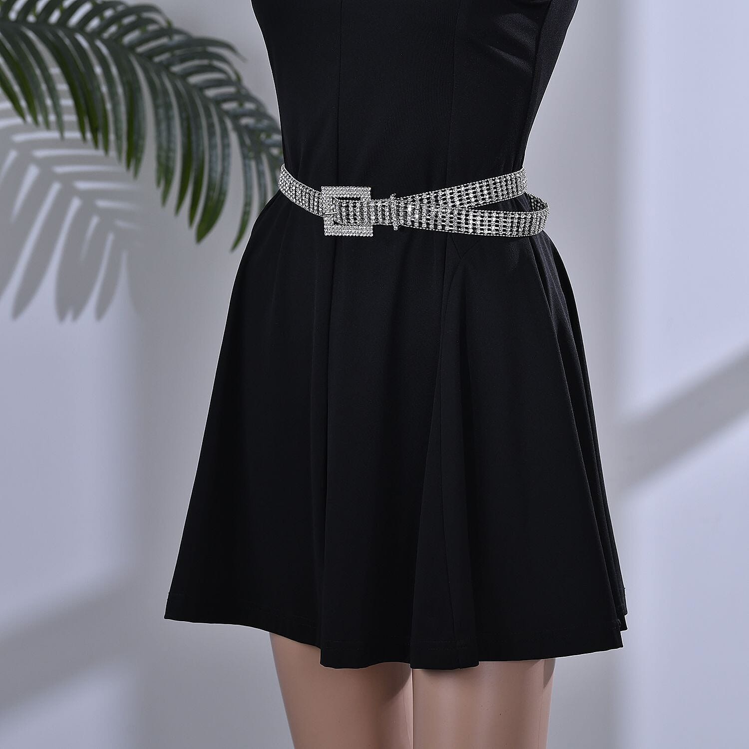 100% Crystal Glass Belt (Size 120 cm) - Silver