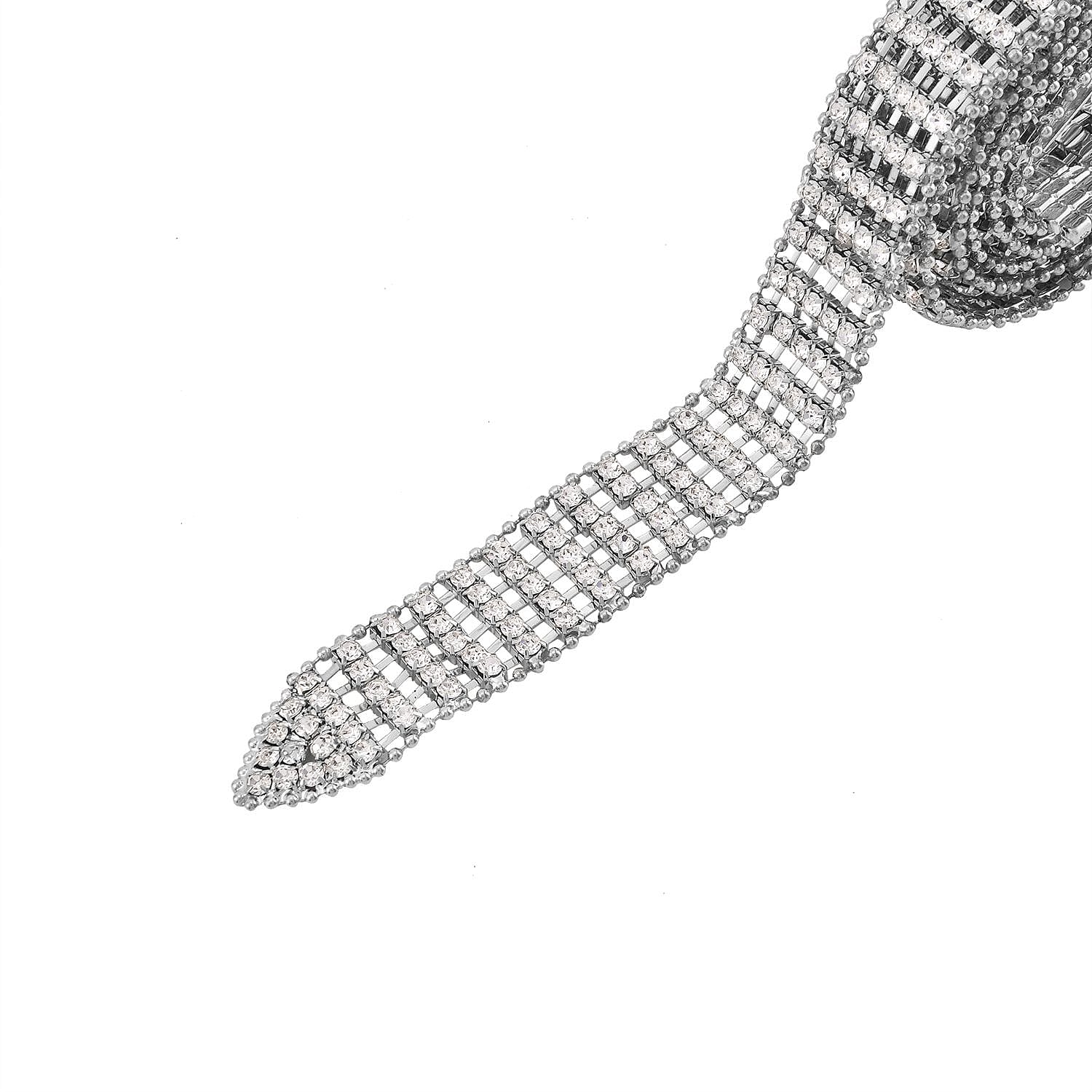 100% Crystal Glass Belt (Size 120 cm) - Silver