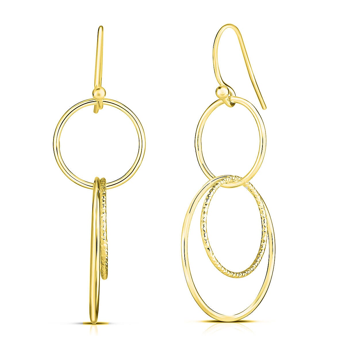 Gold Overlay Sterling Silver Earrings (With Hook )