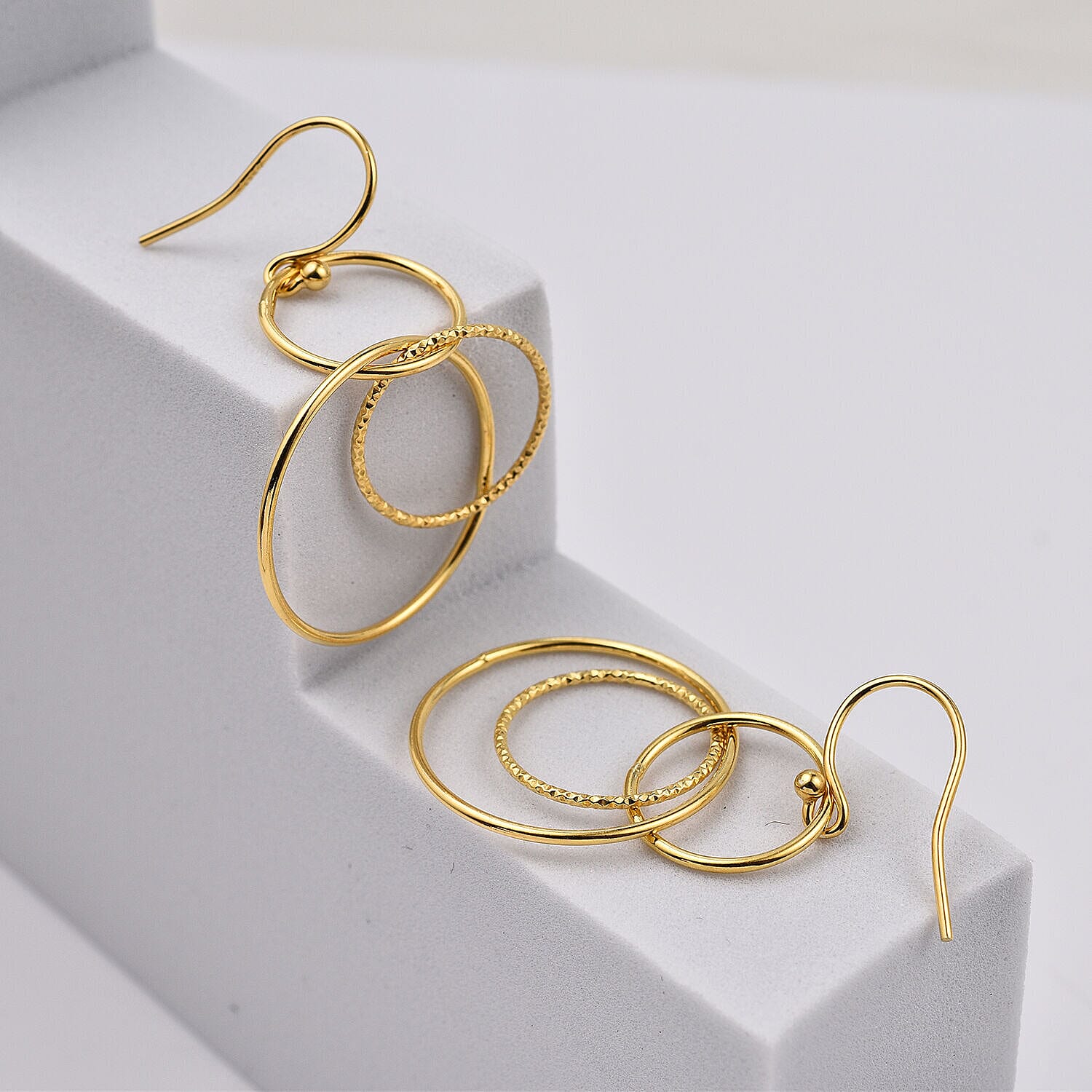 Gold Overlay Sterling Silver Earrings (With Hook )
