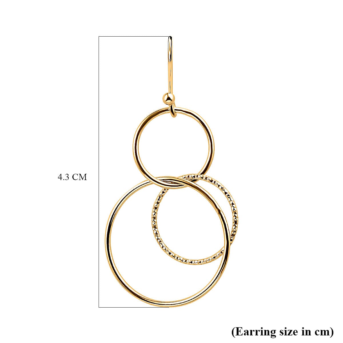 Gold Overlay Sterling Silver Earrings (With Hook )