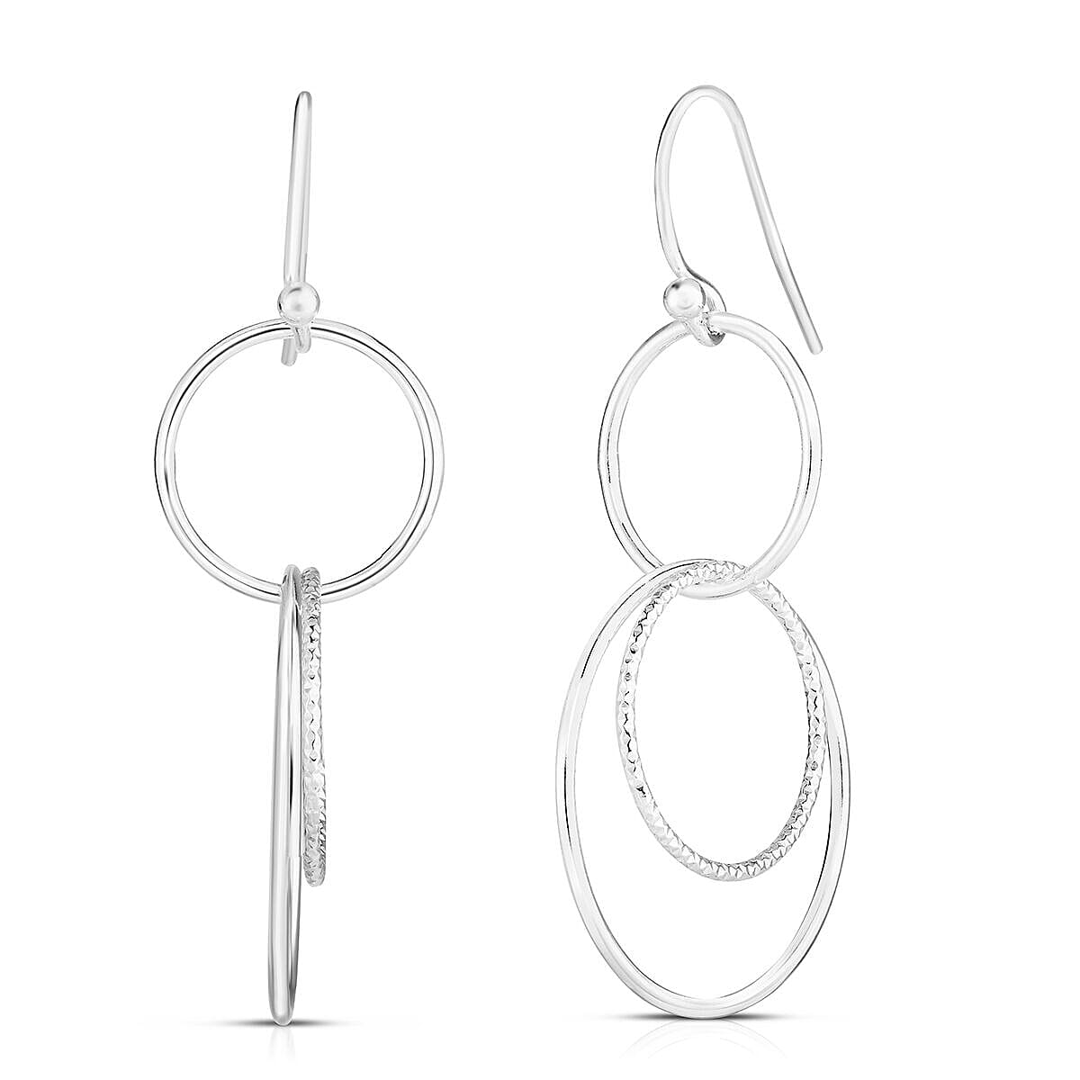 Sterling Silver Circle Dangle Earrings