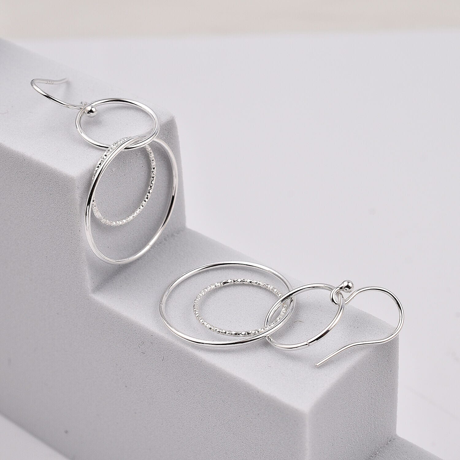 Sterling Silver Circle Dangle Earrings