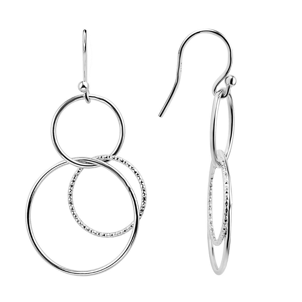 Sterling Silver Circle Dangle Earrings