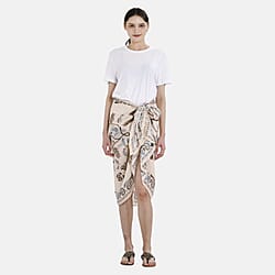 Close Out 100% Viscose Horse Print Sarong/Scarf (Size 180x85 cm) - White & Black