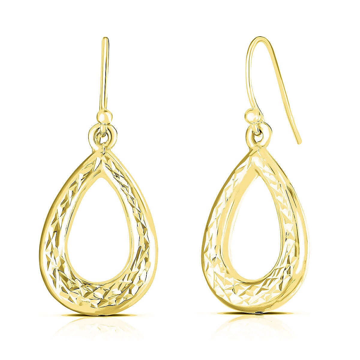 Gold Overlay Sterling Silver Earrings (With Hook Earring)