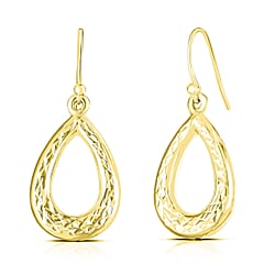 Gold Overlay Sterling Silver Earrings (With Hook Earring)