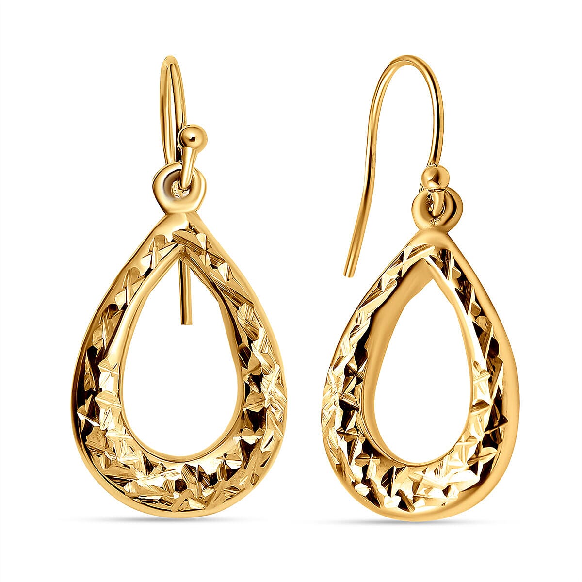 Gold Overlay Sterling Silver Earrings (With Hook Earring)