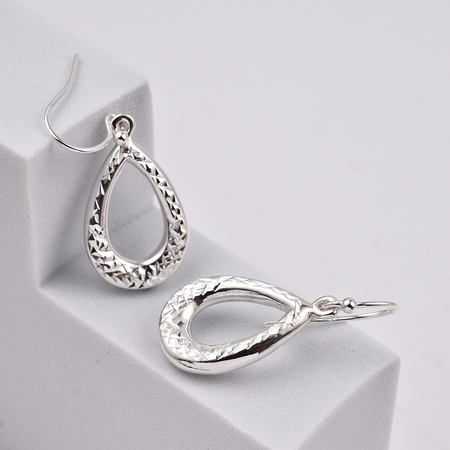 Sterling Silver Teardrop Earrings (with Hook)
