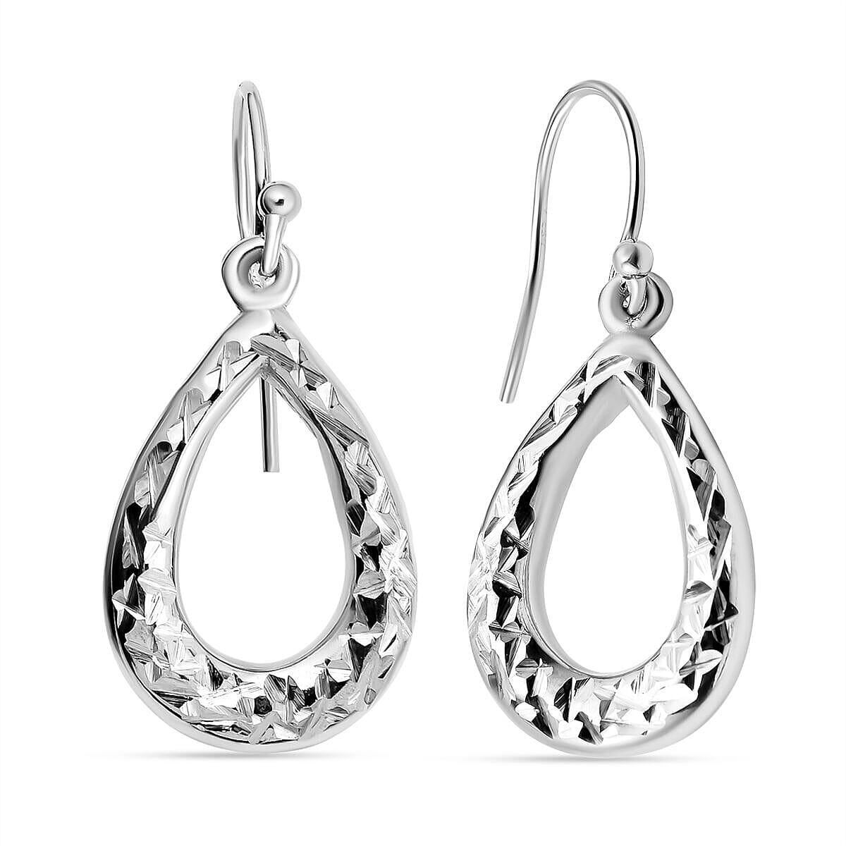Sterling Silver Teardrop Earrings (with Hook)