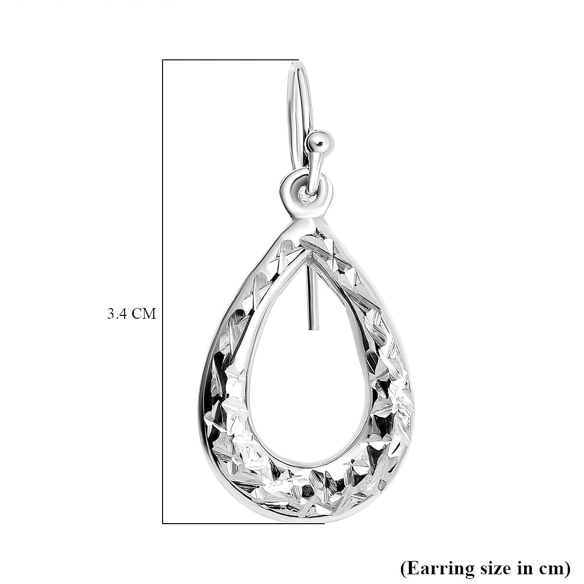 Sterling Silver Teardrop Earrings (with Hook)